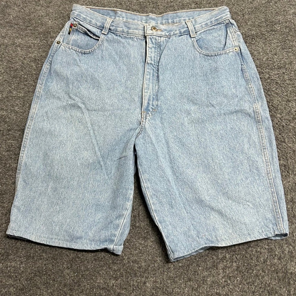 Gitano Denim Shorts Womens Size 18 Long Light Wash High Waisted Mom USA Cotton